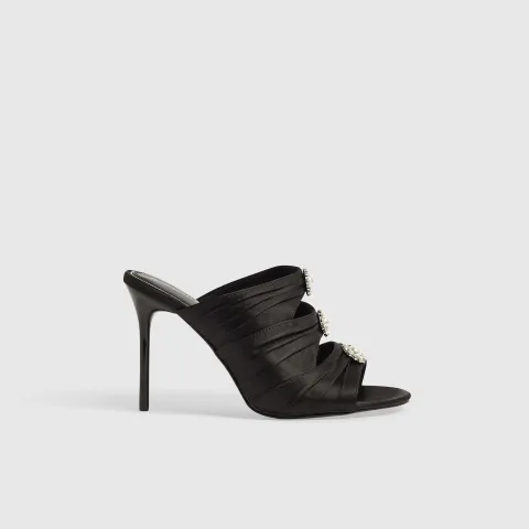 River Island Satin Stiletto Heel Mule Sandals