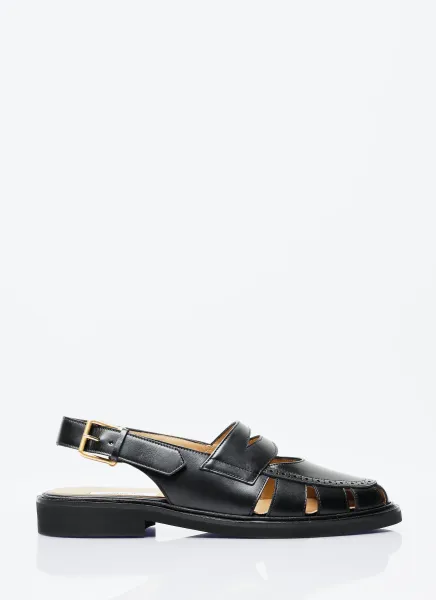Cut-Out Slingback Loafer Sandals