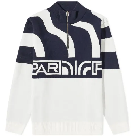 Shoulder Waves Half Zip Knit