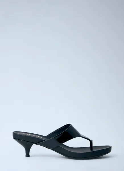 Patent Leather Thong Sandals