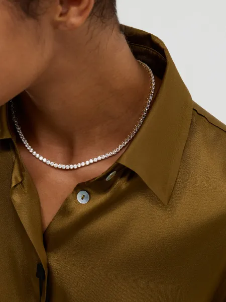 Swarovski Matrix Tennis necklace White/gold tone plated