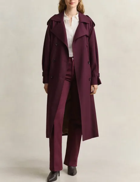 Gant Wool Blend Belted Trench Coat