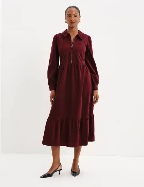 Finery London Cord Midi Shirt Dress