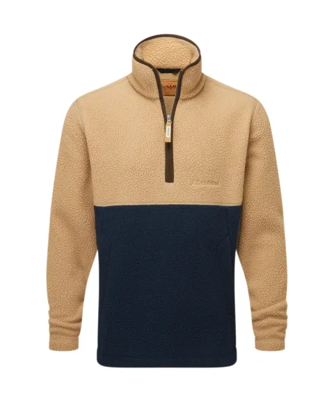 Schöffel Country Berkeley Retro Quarter Zip Fleece - True Navy/Tan