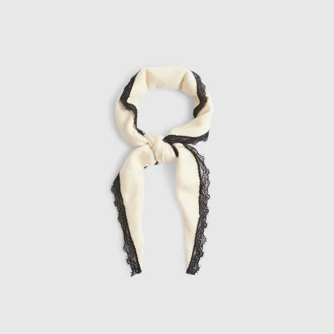 River Island Knitted Lace Trim Scarf