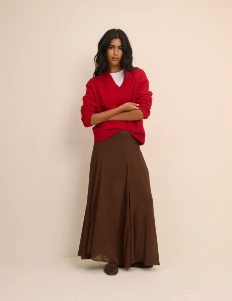 Nobody's Child Maxi A-Line Skirt Brown