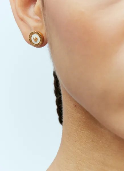 Enamel Medusa Stud Earrings