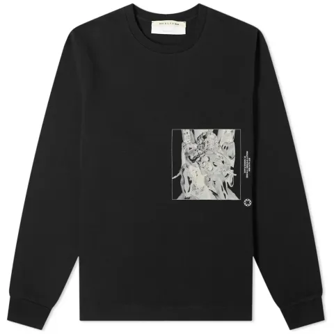 Long Sleeve Grid Printed Tee