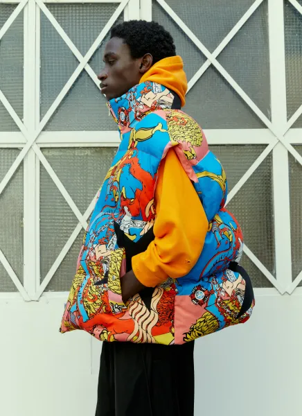 Royal Print Puffer Gilet