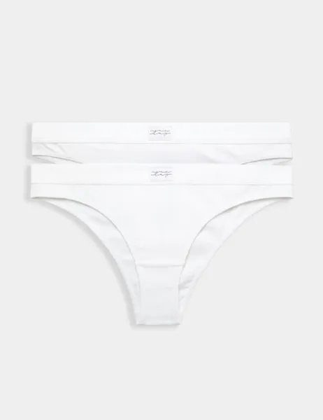Marks & Spencer 2 Pack Asta Rib Brazilian Knickers White