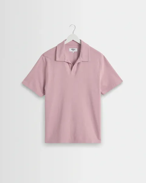 Atwood - Dusty Pink Textured Organic Cotton Polo Shirt