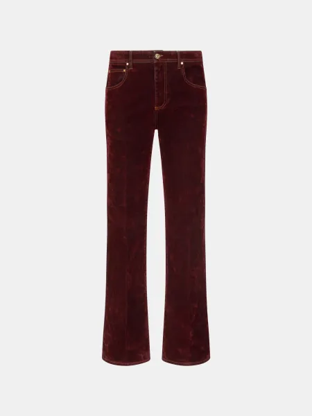 VINTAGE CUT FLOCK DENIM JEAN - Brick