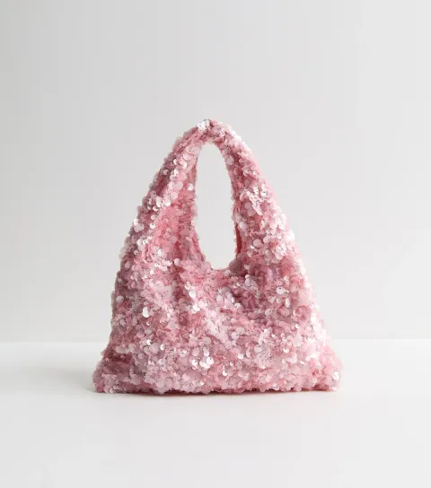 Light Pink Sequinned Grab Bag