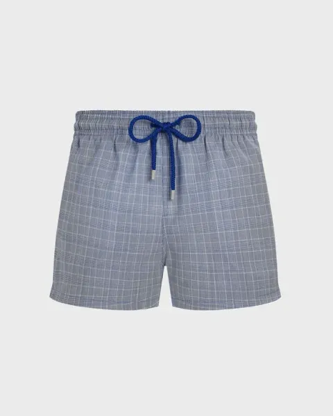 Vilebrequin Men Ultrafine Wool Swim Shorts Prince Of Wales Check