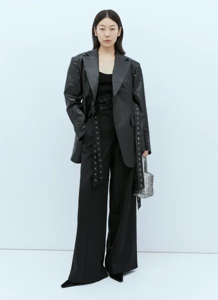 Double-Belt Tailored Pants