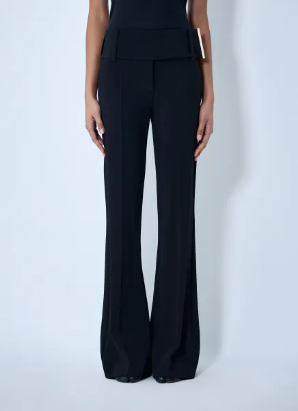 High-Waisted Flared Trousers