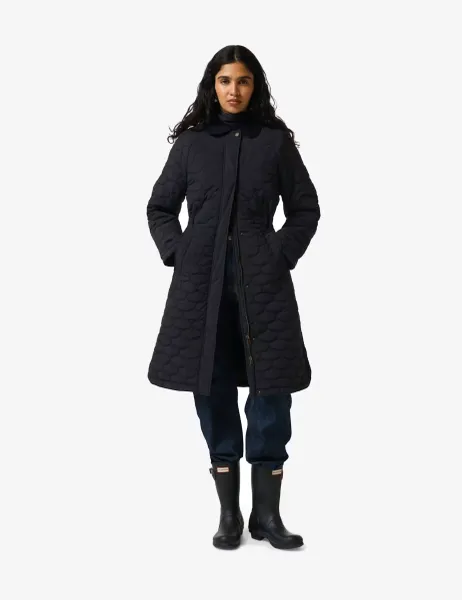 Hunter Longer Length Quilted Overcoat Black