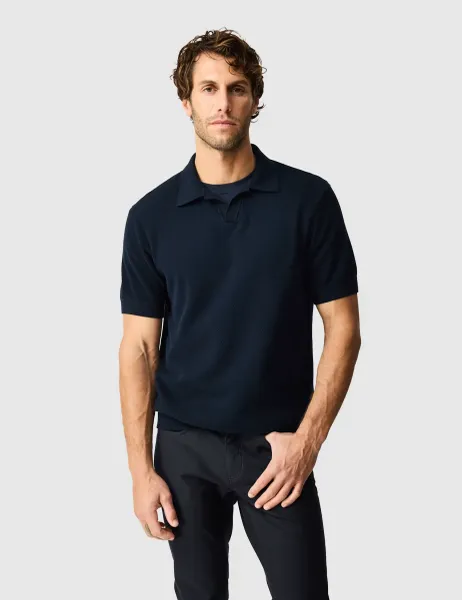 Rodd & Gunn Avalon Pure Cotton Knitted Polo Shirt Navy