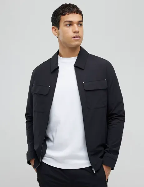 River Island Collared Neck Shacket Black