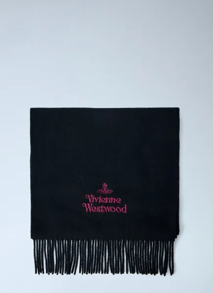 Embroidered Fringe Scarf