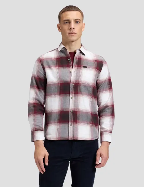 Lee Regular Fit Pure Cotton Checked Flannel Shirt Red