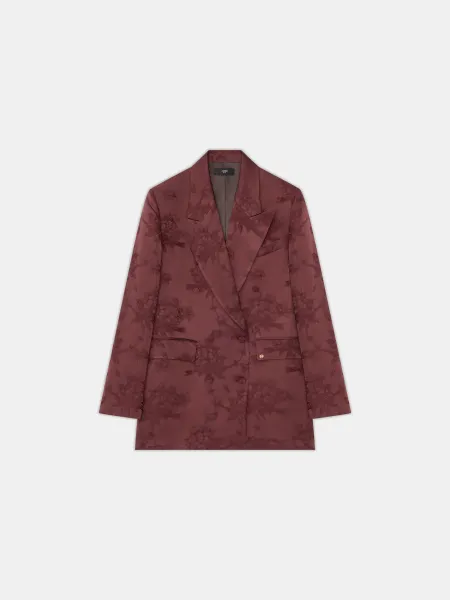 WOMEN - WOMEN'S FLORAL DOUBLE-BREASTED BLAZER - Tobacco