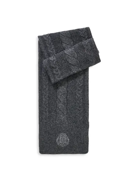 Lauren Ralph Lauren Metallic Wool Blend Scarf - Onyx Heather