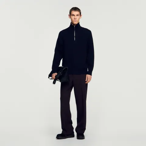 SANDRO Boxy jumper with standing collar