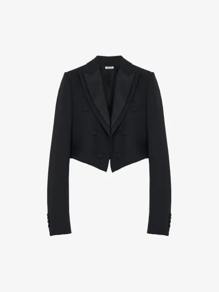 Double Lapel Cropped Jacket