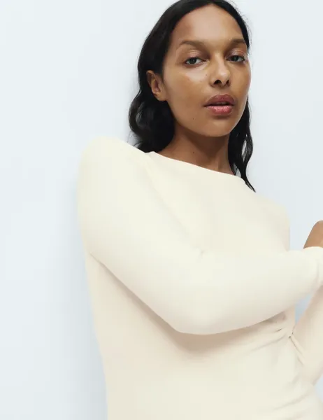 Marks & Spencer Heatgen Maximum Thermal Fleece Top Light Cream