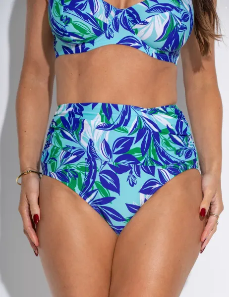 Pour Moi Santa Monica Printed Super High Waist Control Brief Aqua Mix