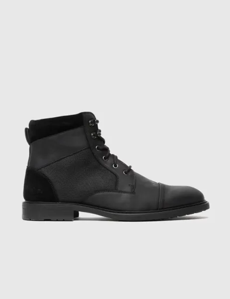 Rodd & Gunn Leather Military Boots Black