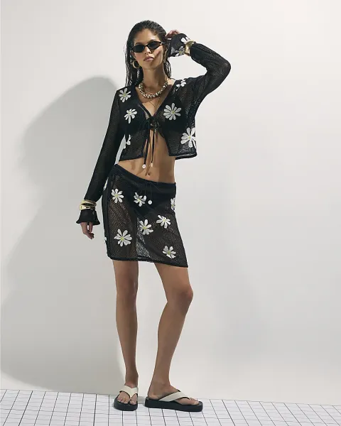 River Island Daisy Crochet Skirt