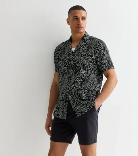 Men's Black Regular Fit Chino Shorts