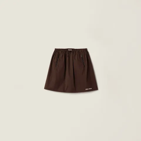 Washed gabardine skirt