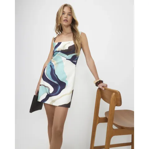 River Island Abstract Print Mini Dress
