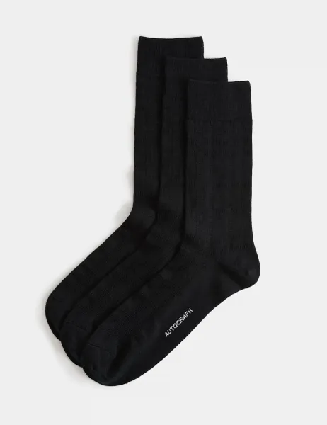 Autograph 3pk Autograph Merino Wool Socks Black