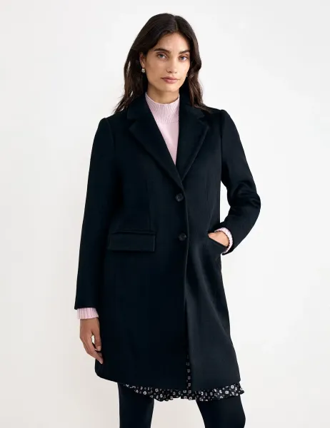 Phase Eight Wool Rich Overcoat Black