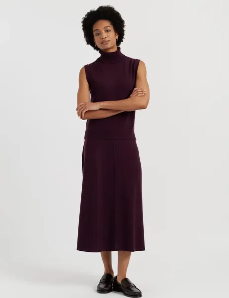 Wool Rich Knitted Vest with Cashmere Purple