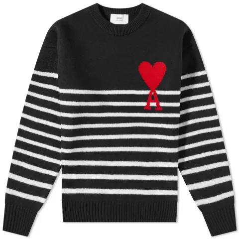 AMI Striped Large A Crew Knit