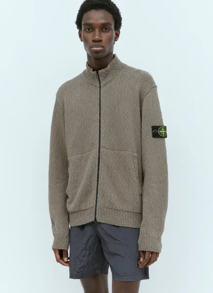 Zip-Up Knit Cardigan