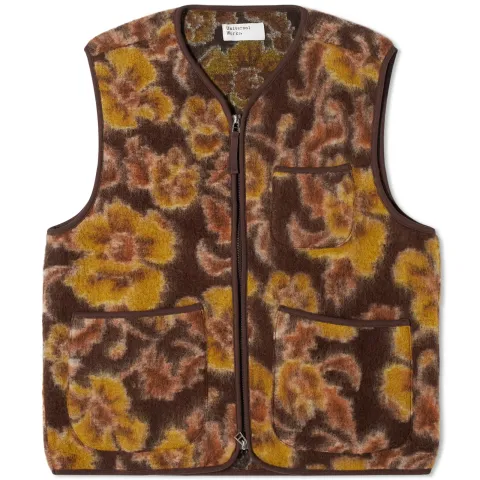 Flower Wool Fleece Gilet