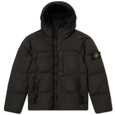 Garment Dyed Crinkle Reps Hooded Down Jacket