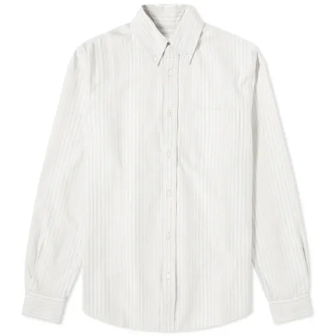 Uneven Stripe Button Down Shirt