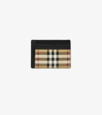 Check Clip Card Case in Archive beige - Men, Canvas