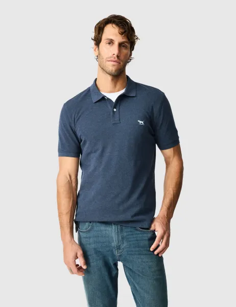 Rodd & Gunn Gunn Slim Fit Pure Cotton Polo Shirt Dark Navy Mix