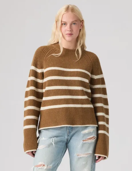 Levi's Wool Rich Striped Ribbed Crew Neck Jumper