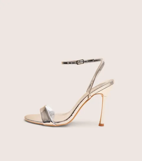 Women's Silver Soho Bare There Stiletto Sandals