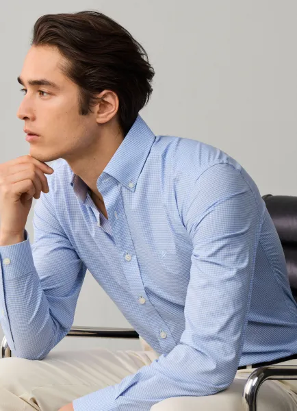 Hackett Tailored Fit Bi-Stretch Gingham Shirt