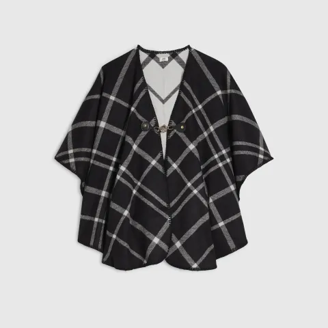 River Island Check Open Front Cape